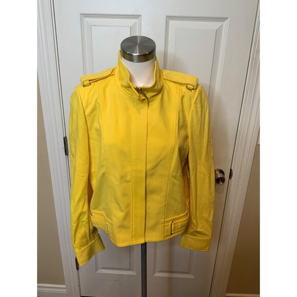 St. John SoCa Sunshine Yellow Zip-Up Jacket, Size M - Picture 1 of 5
